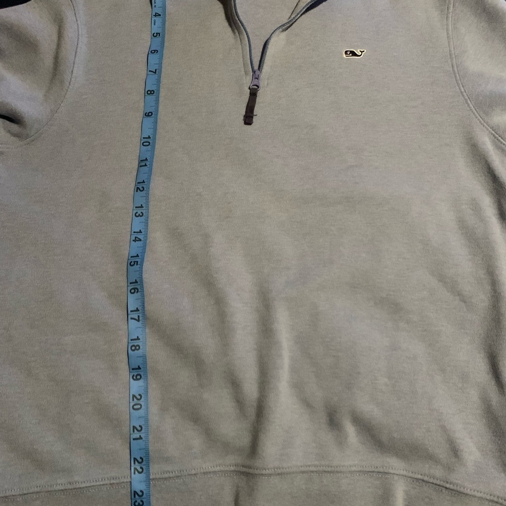 Vineyard Vines small Blue Boxy 1/4 zip pullover with Polo Collar - Picture 3 of 7